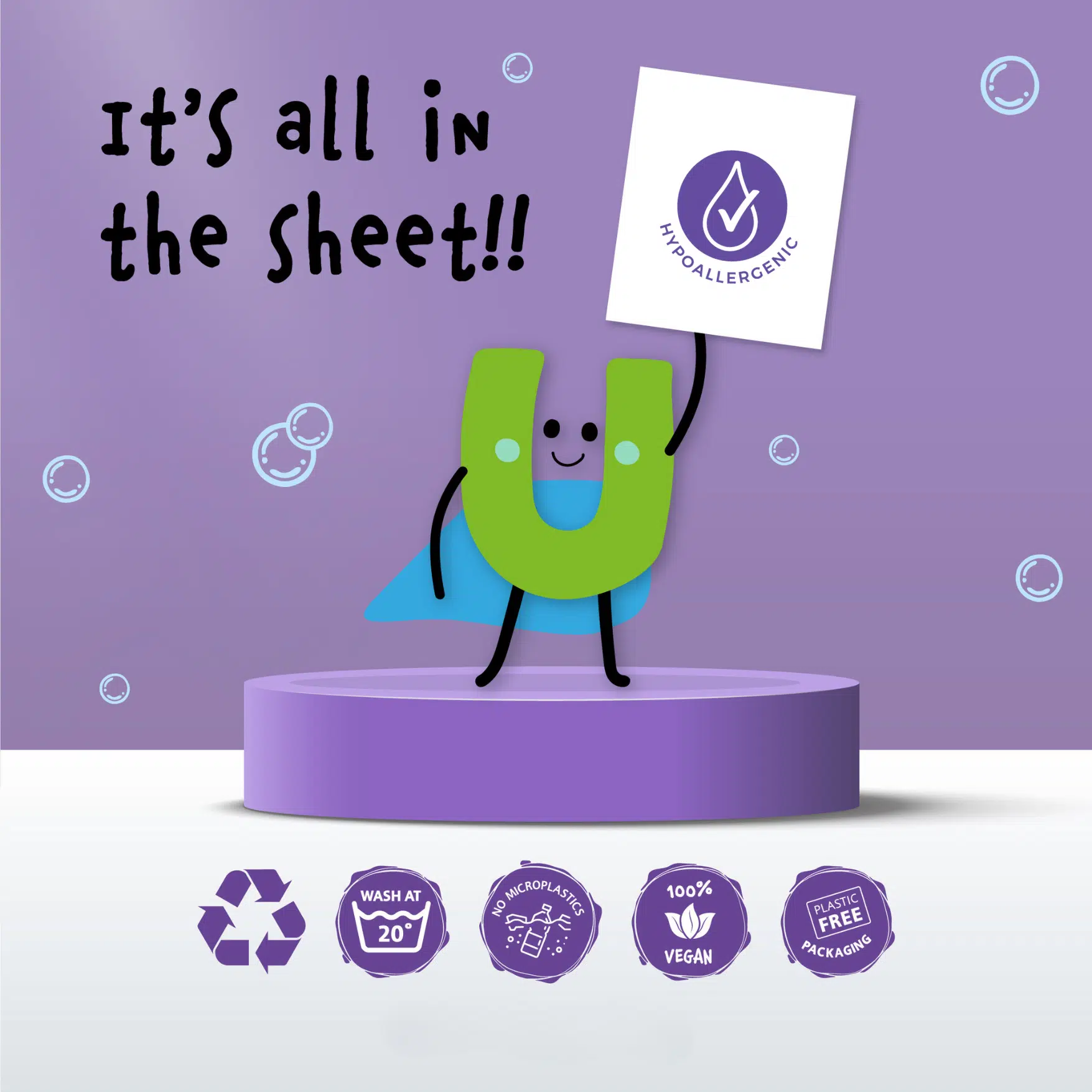 Hypoallergenic laundry sheets from WABLU